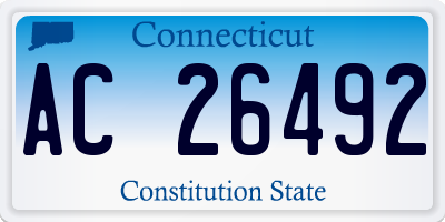 CT license plate AC26492