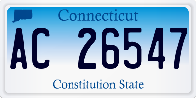 CT license plate AC26547