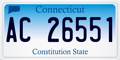 CT license plate AC26551