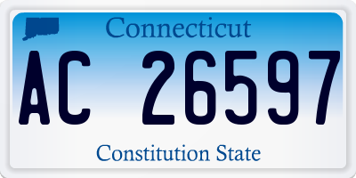 CT license plate AC26597