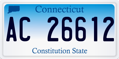 CT license plate AC26612