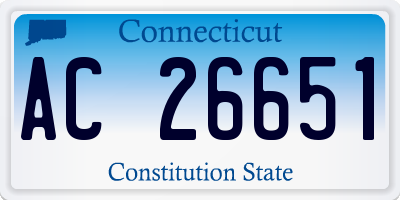 CT license plate AC26651