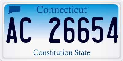 CT license plate AC26654