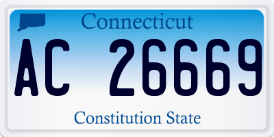 CT license plate AC26669