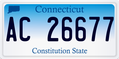 CT license plate AC26677