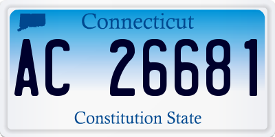 CT license plate AC26681