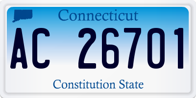 CT license plate AC26701
