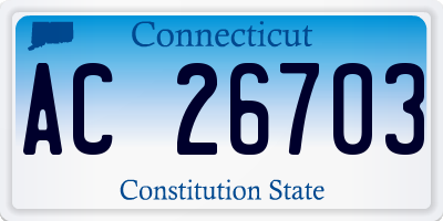CT license plate AC26703