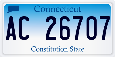 CT license plate AC26707