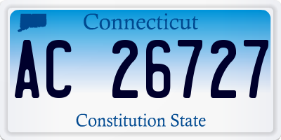 CT license plate AC26727