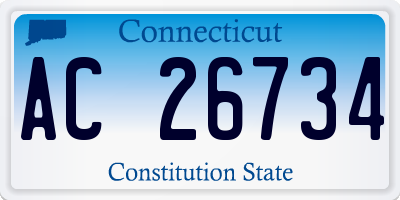 CT license plate AC26734