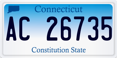 CT license plate AC26735