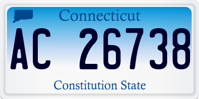 CT license plate AC26738