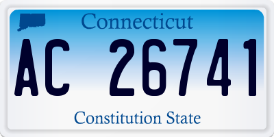 CT license plate AC26741