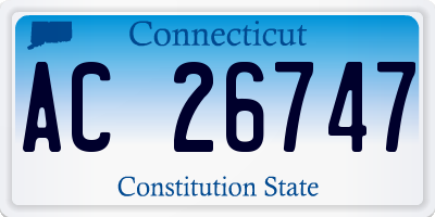 CT license plate AC26747