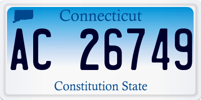 CT license plate AC26749