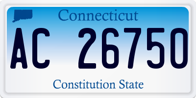 CT license plate AC26750