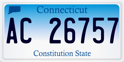 CT license plate AC26757