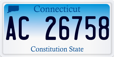 CT license plate AC26758