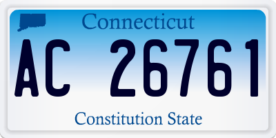 CT license plate AC26761