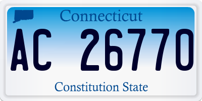 CT license plate AC26770