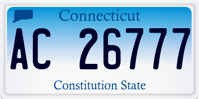 CT license plate AC26777