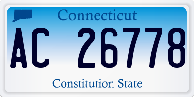 CT license plate AC26778