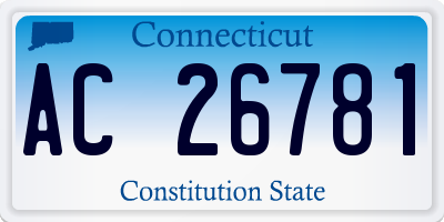 CT license plate AC26781