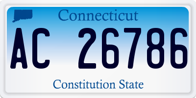 CT license plate AC26786