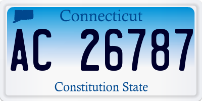 CT license plate AC26787