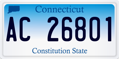 CT license plate AC26801