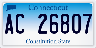 CT license plate AC26807