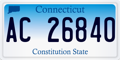 CT license plate AC26840