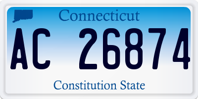 CT license plate AC26874