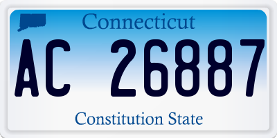 CT license plate AC26887