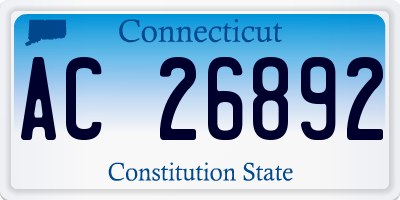 CT license plate AC26892