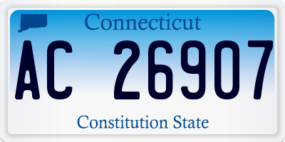 CT license plate AC26907