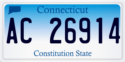 CT license plate AC26914