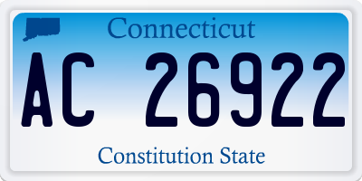 CT license plate AC26922