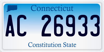 CT license plate AC26933