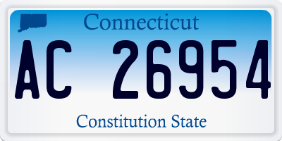 CT license plate AC26954