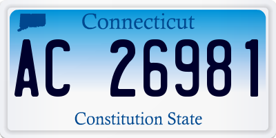 CT license plate AC26981