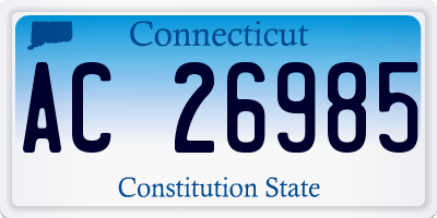 CT license plate AC26985
