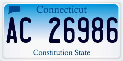 CT license plate AC26986