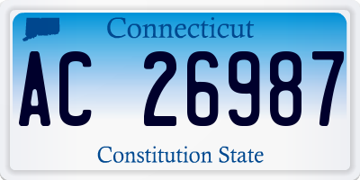 CT license plate AC26987