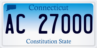 CT license plate AC27000