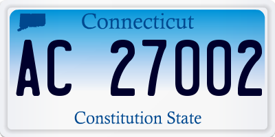 CT license plate AC27002