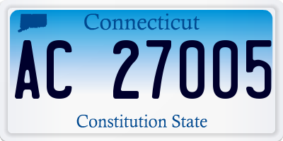 CT license plate AC27005