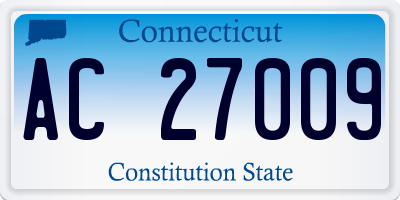 CT license plate AC27009