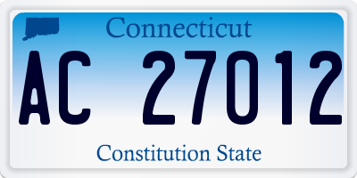 CT license plate AC27012